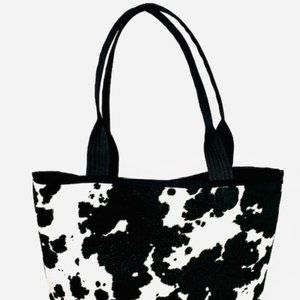 Spicer Bags, Signature Tote Bag in Moo! 19"W x 13"H x 6"D. Strap Drop: 10"